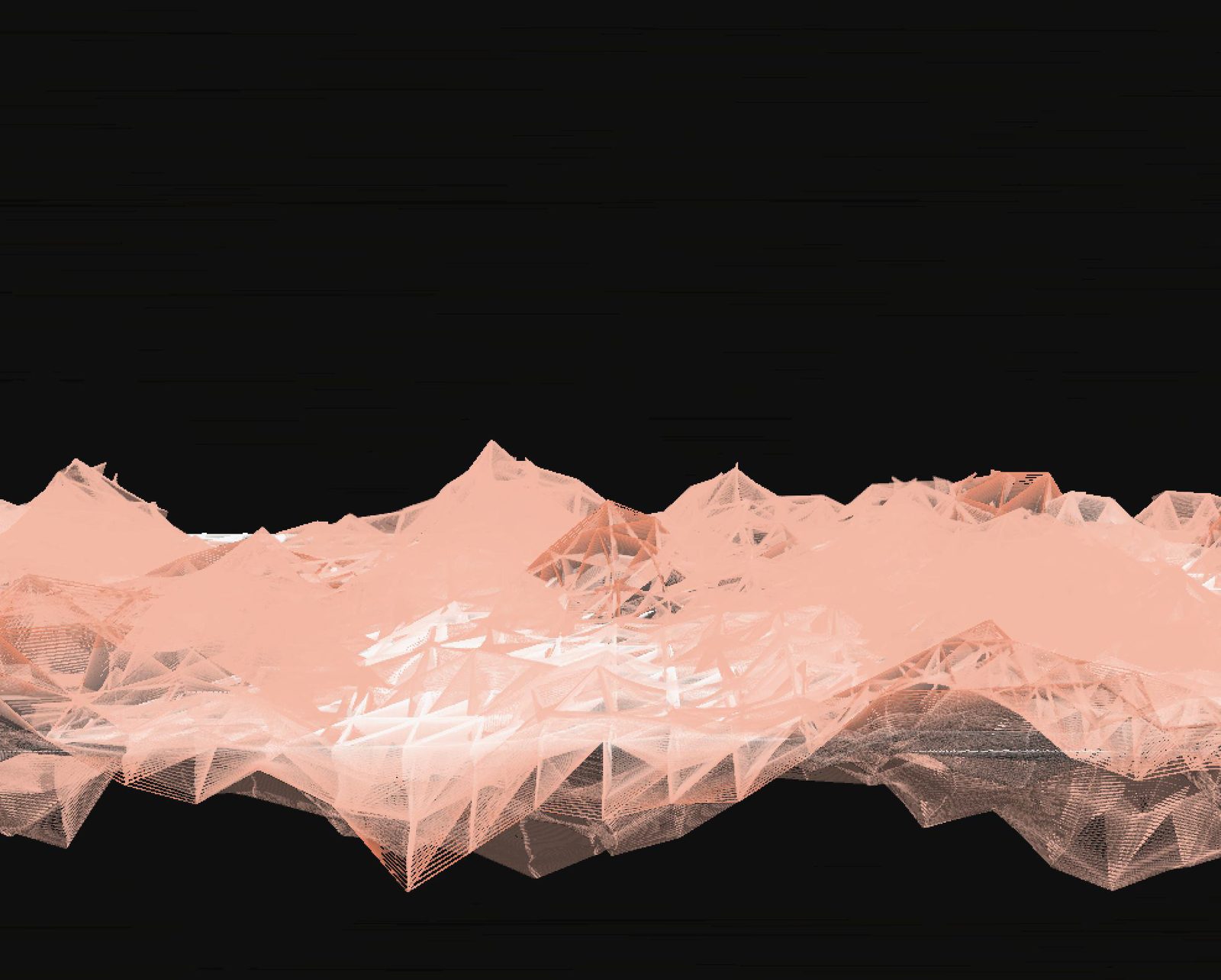 Initial activation: A body enters the range; a subtle undulation appears.